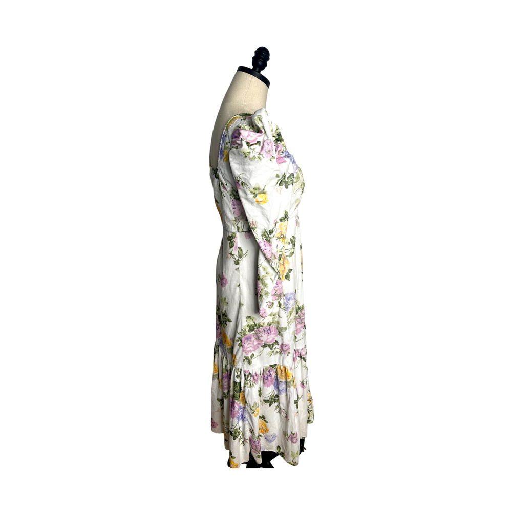 LoveShackFancy 6 Corduroy Ellington Puff Sleeve Midi Dress $345 Square Neck - Picture 5 of 9